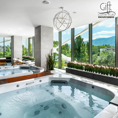 Презареждане в Термалната и Аква зона на най-модерния СПА център в България. 3 часа на върха на насладата